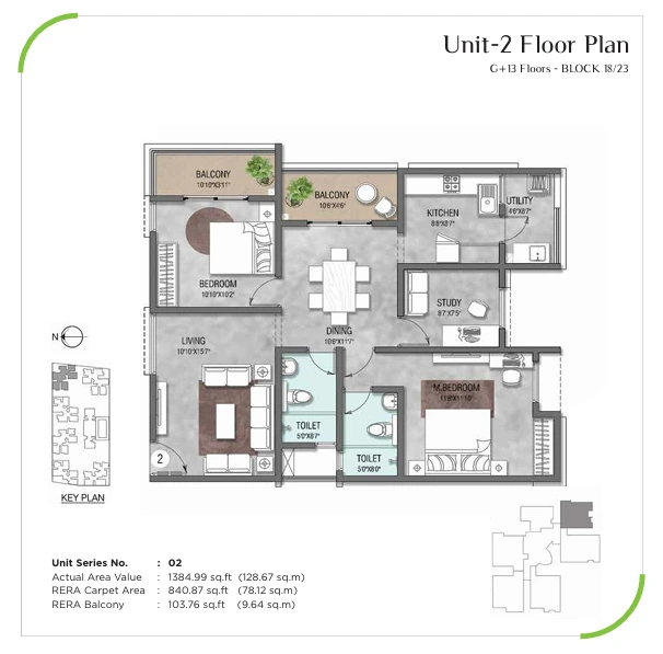 Shriram Park63 3 BHK Premium Floor Plan by Shriram Properties